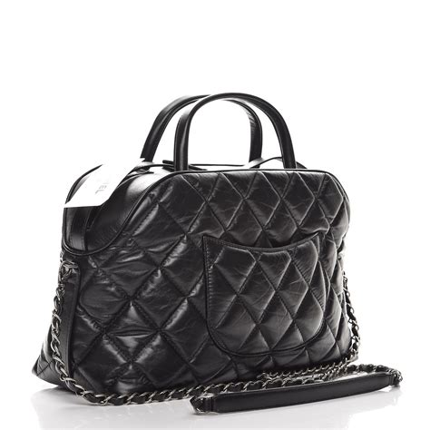 chanel trave bowling bag veau veill black|Small Bowling Bag Shiny Grained Calfskin & Gold.